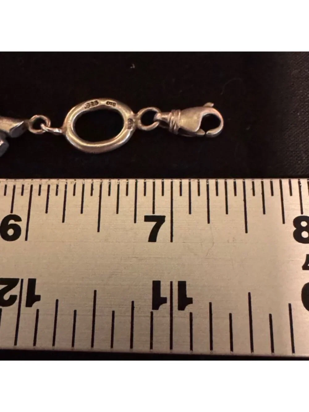 Sterling Silver 925 XO Link Chain Bracelet Lobster Clasp Size 7.5